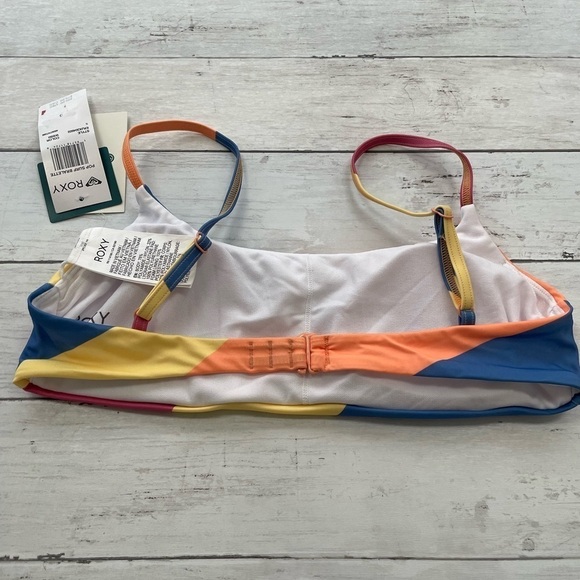 Roxy Pop Surf bralette bikini top bra Junior S boho color block coastal granny - Picture 8 of 12